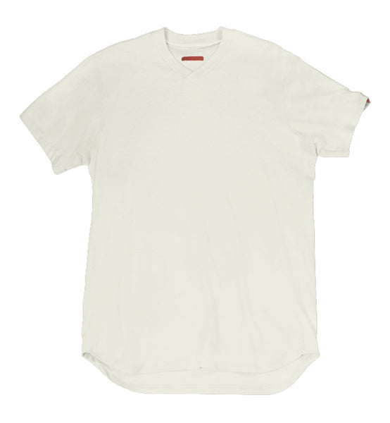 Warren Peace - Teller V-Neck T-Shirt in Fog Cover - Designer Streetwear