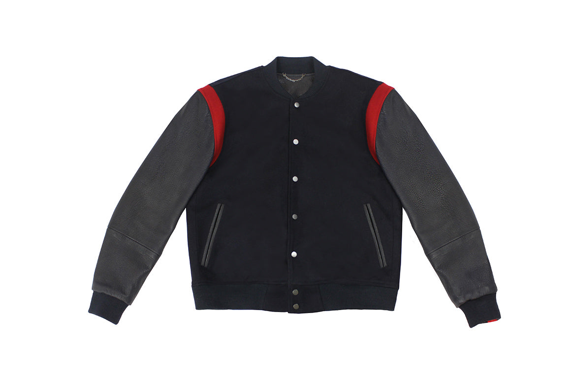 Warren Peace - Havoc Navy Varsity Jacket Front - Designer Streetwear