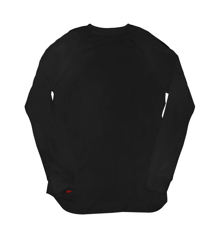 Warren Peace - Remy Long Sleeve V-Neck in Black Black - Designer Streetwear
