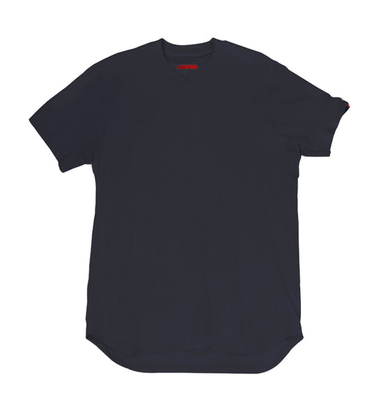 Warren Peace - Teller Short Sleeve V-Neck in Navy Cover - Designer Streetwear